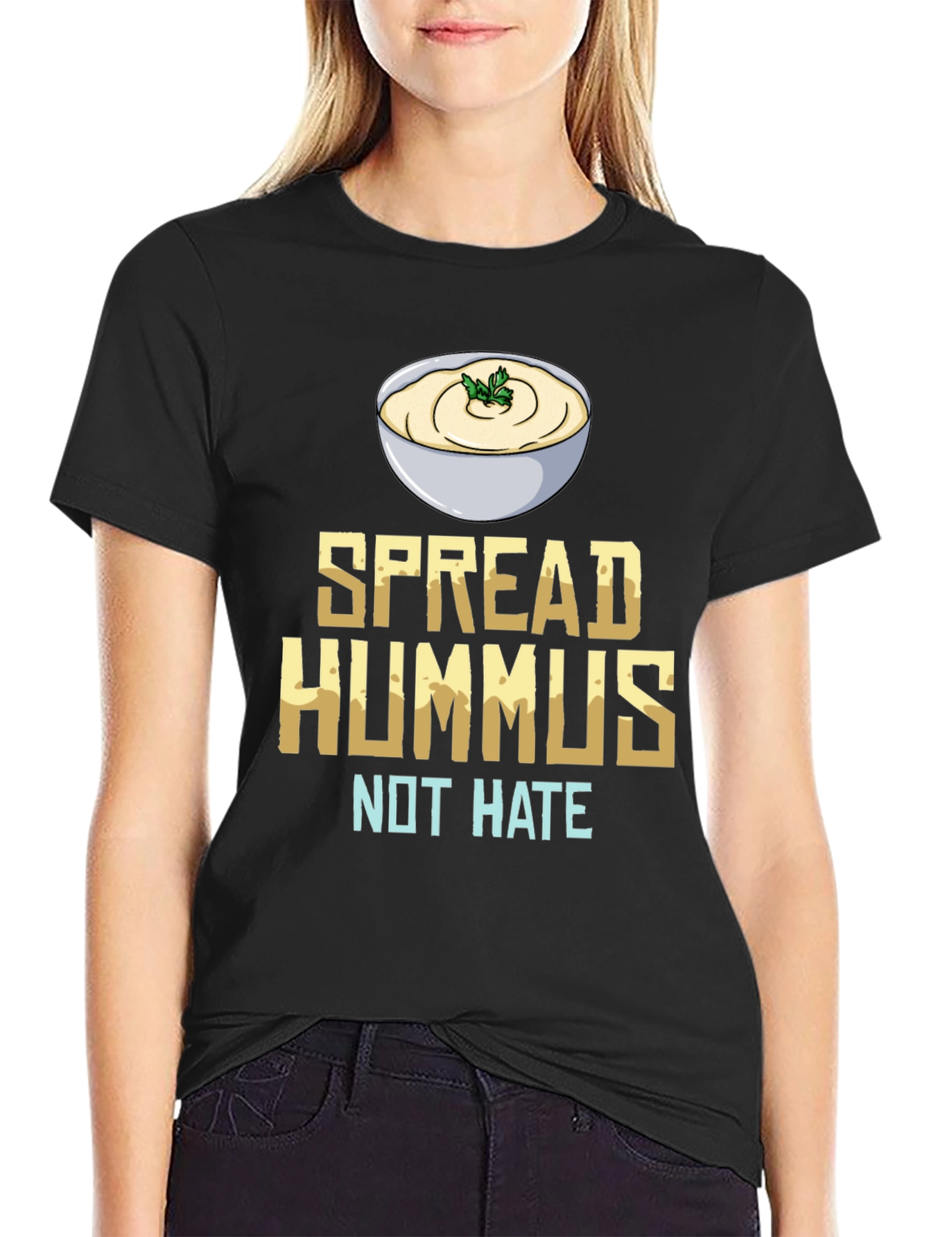Spread Hummus Not Hate T-Shirt Vegan Foodie Tee