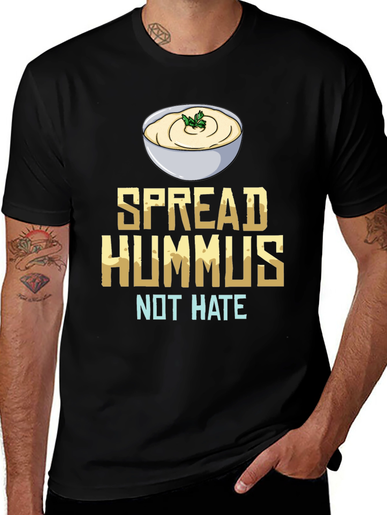 Spread Hummus Not Hate T-Shirt Vegan Foodie Tee