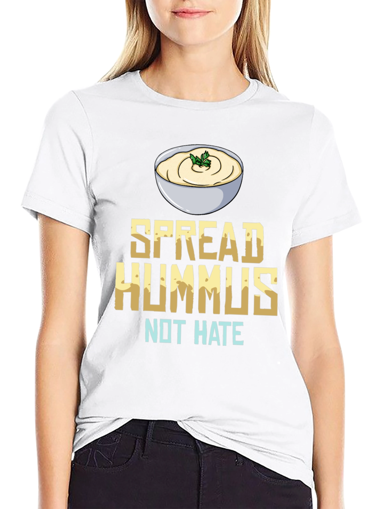 Spread Hummus Not Hate T-Shirt Vegan Foodie Tee
