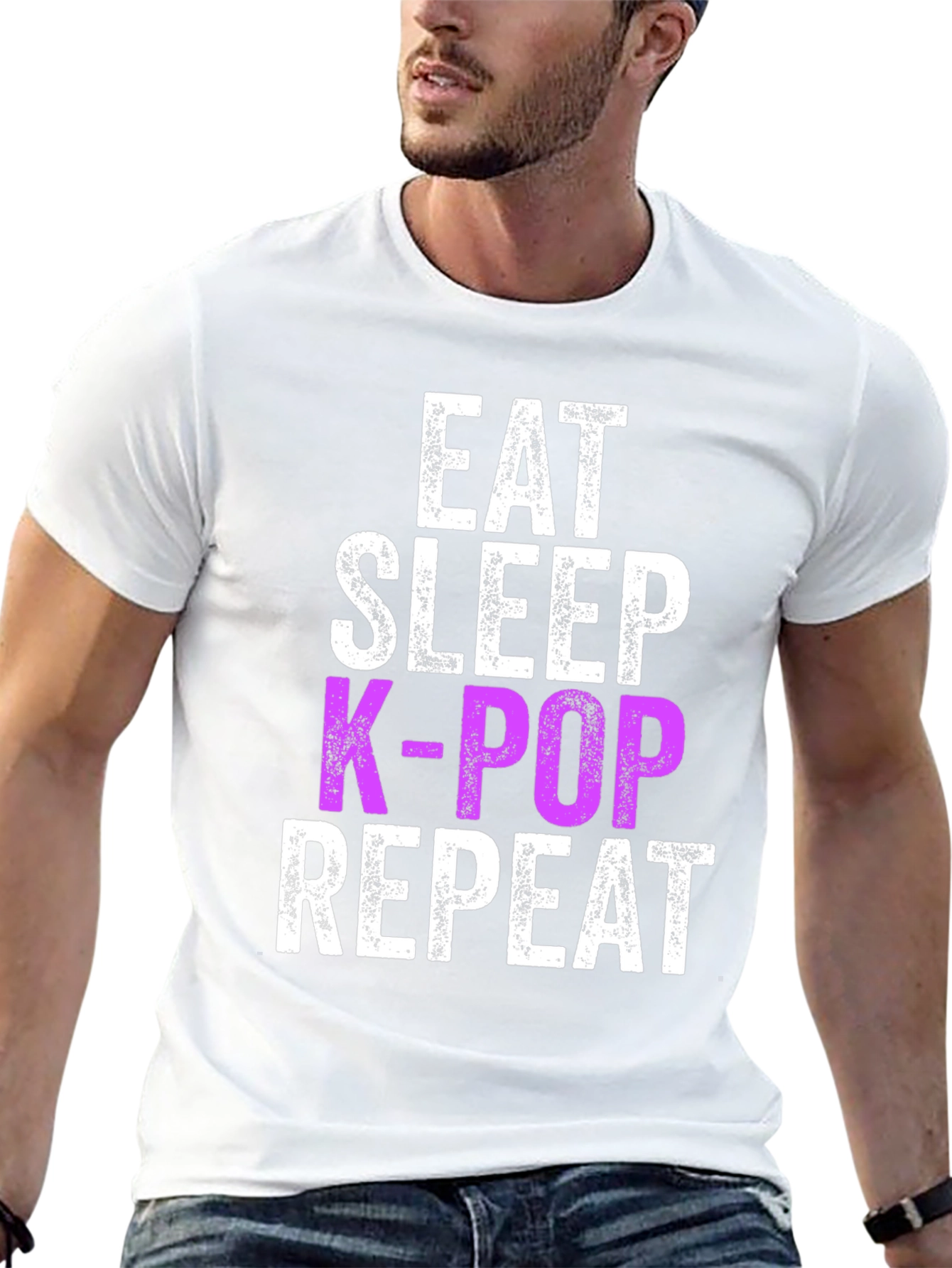 Eat Sleep K-Pop Repeat Black Graphic Tee