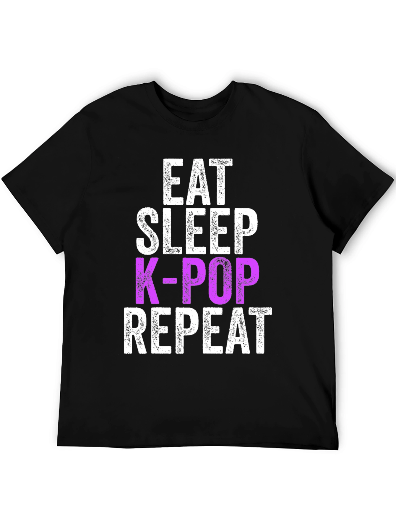 Eat Sleep K-Pop Repeat Black Graphic Tee