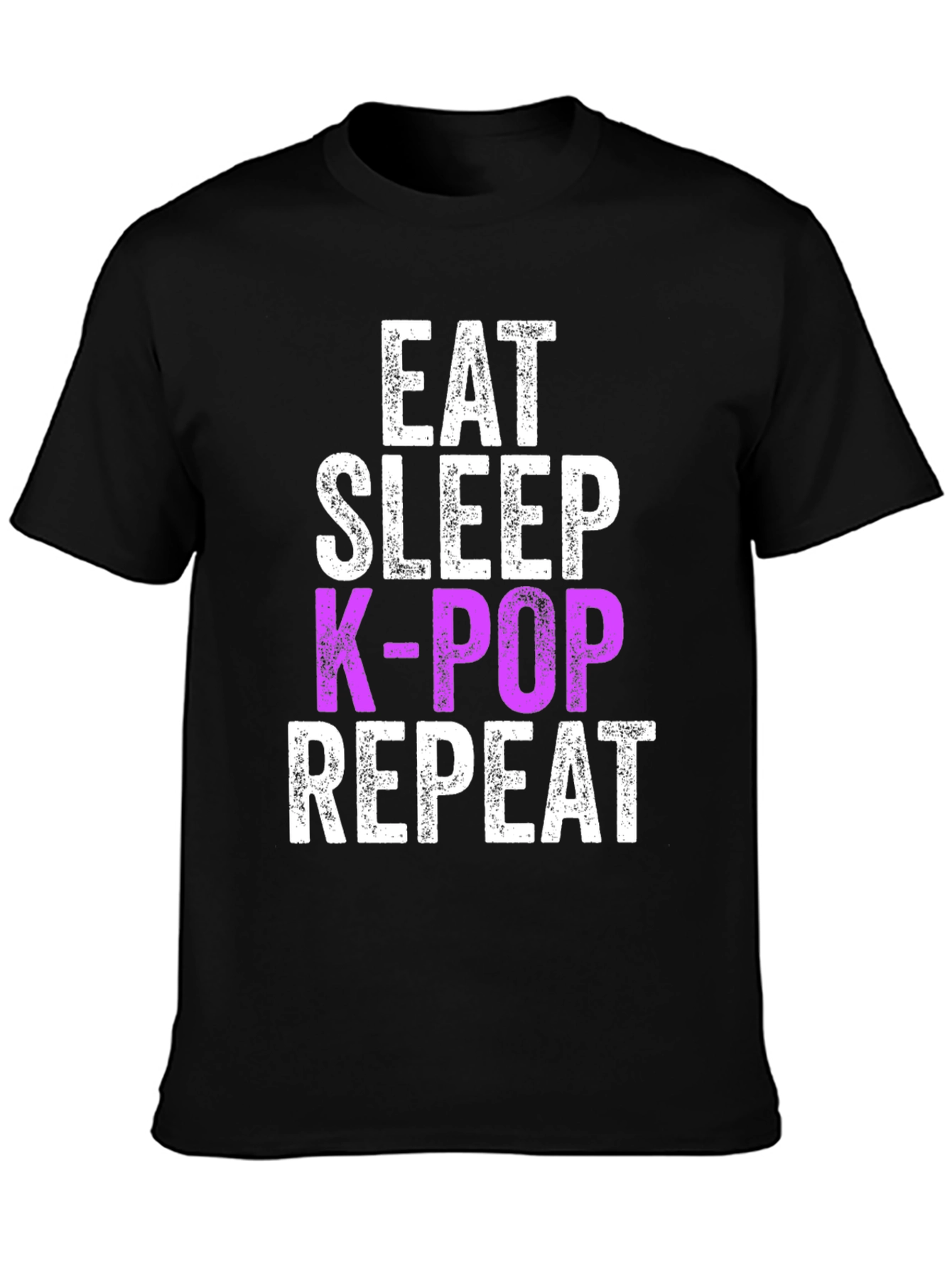 Eat Sleep K-Pop Repeat Black Graphic Tee
