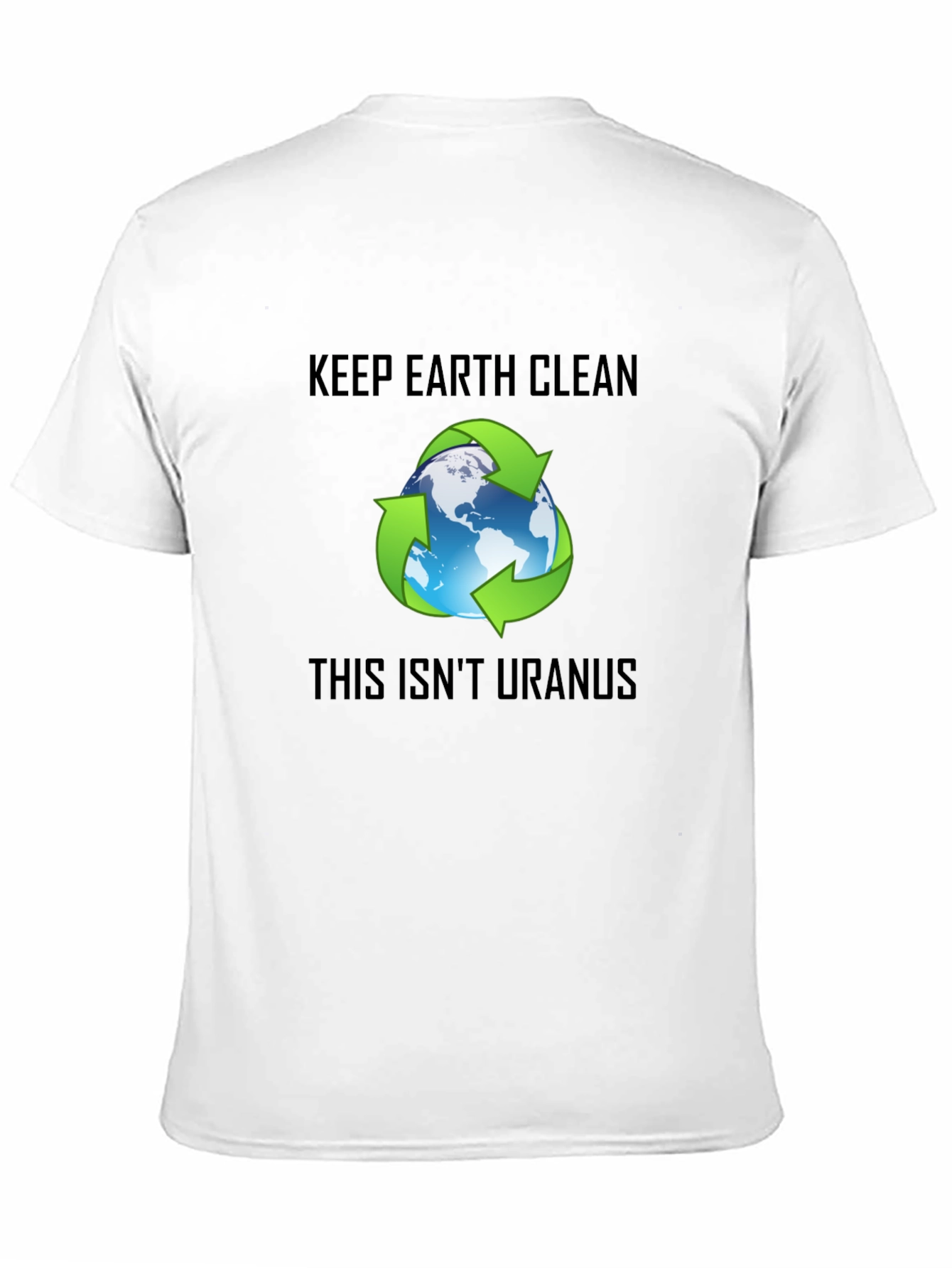 Keep Earth Clean Recycle Graphic Black T-Shirt
