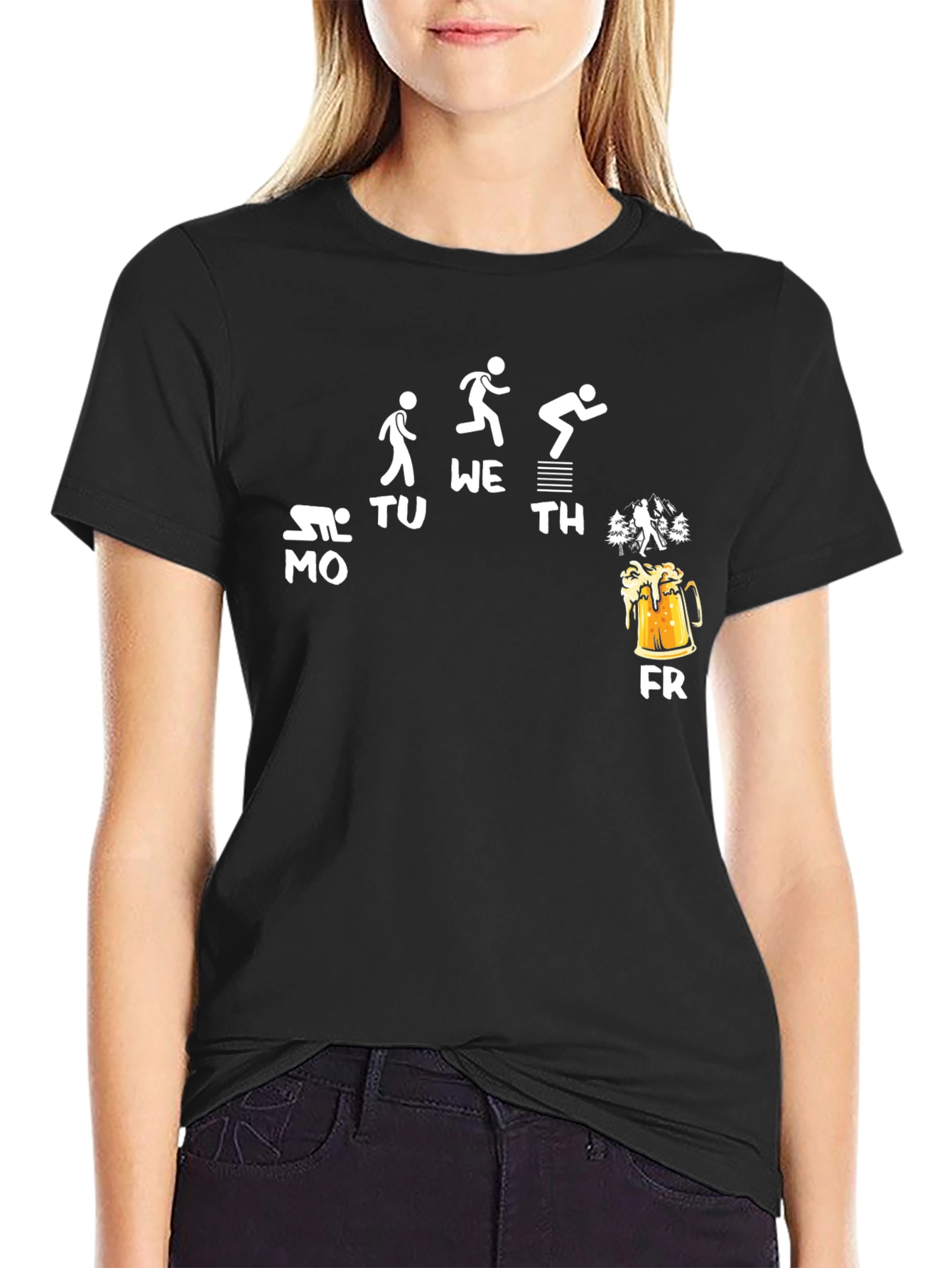 Work Week to Weekend Black Graphic T-Shirt