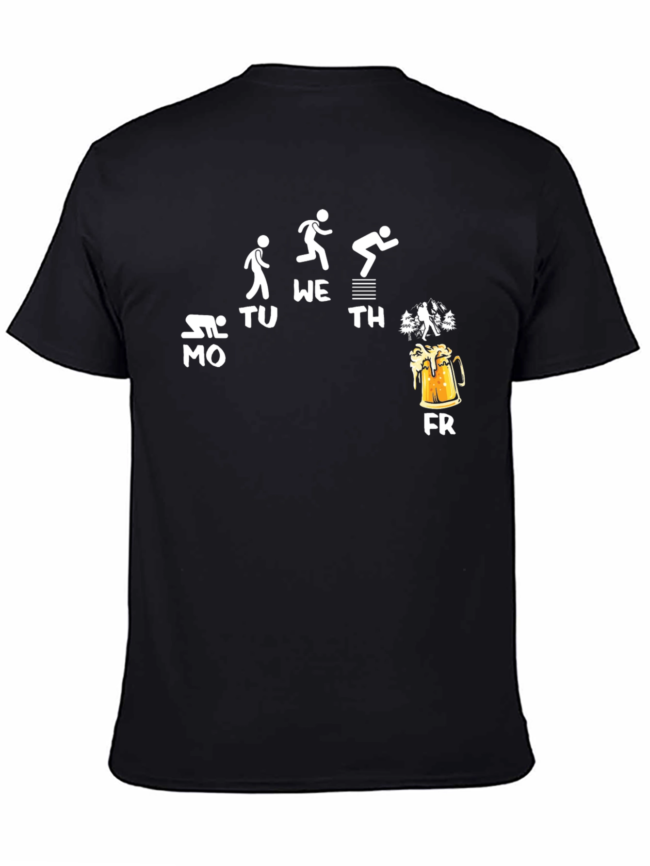 Work Week to Weekend Black Graphic T-Shirt