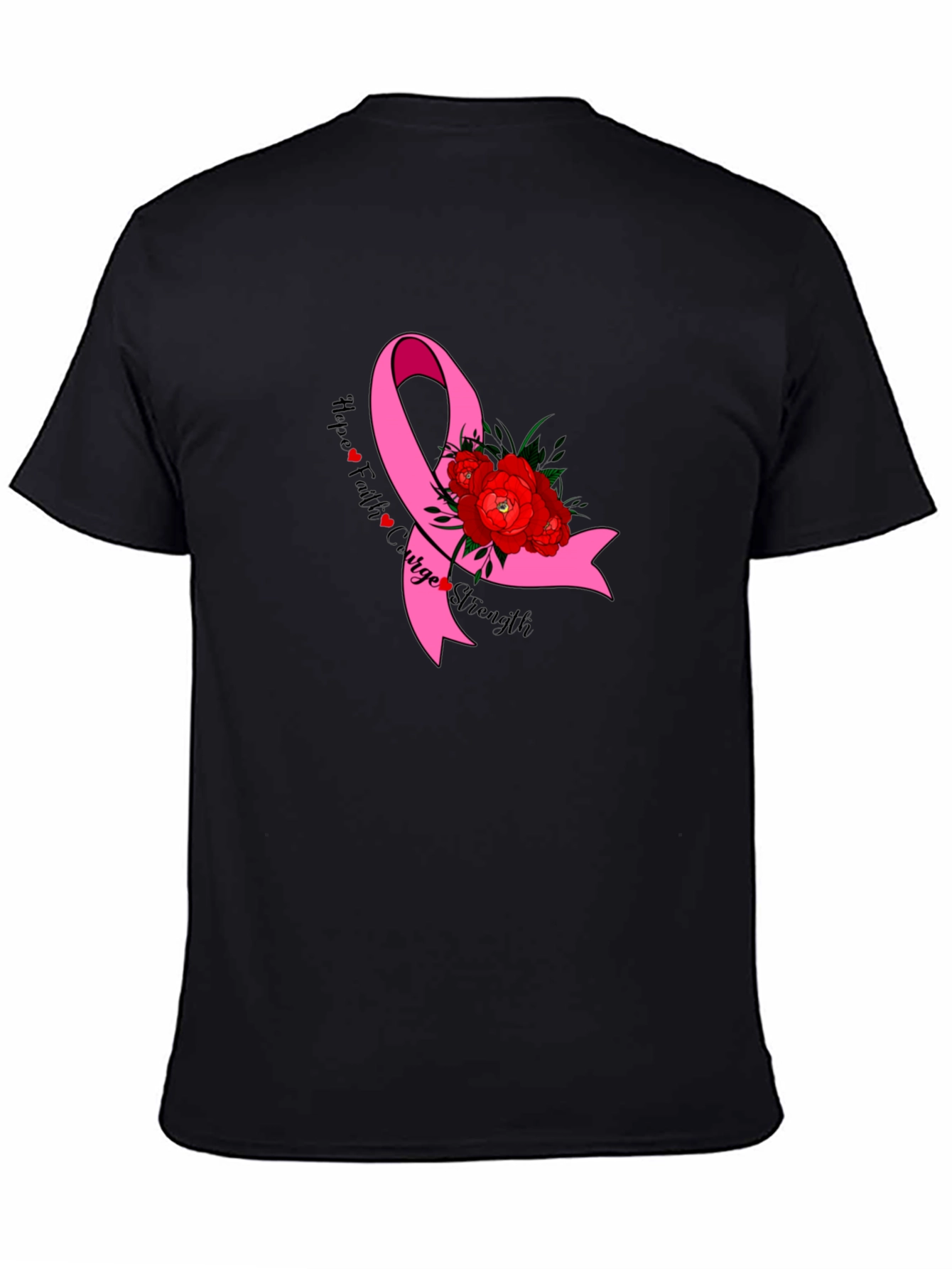 Hope Faith Courage Strength Breast Cancer Awareness T-Shirt