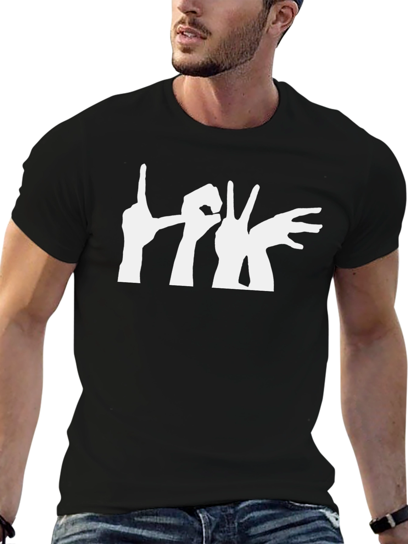 Love Sign Language Black T-Shirt