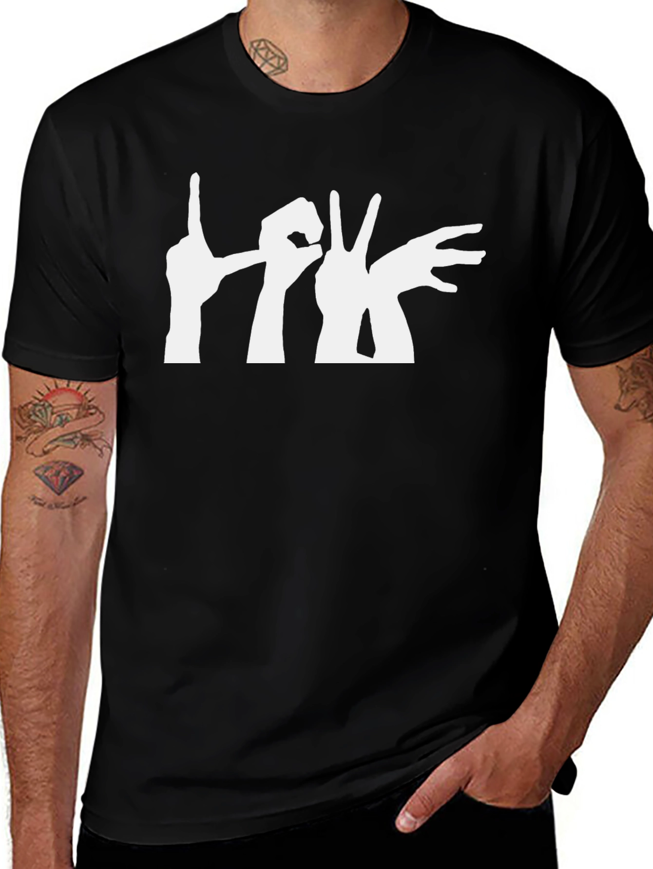 Love Sign Language Black T-Shirt