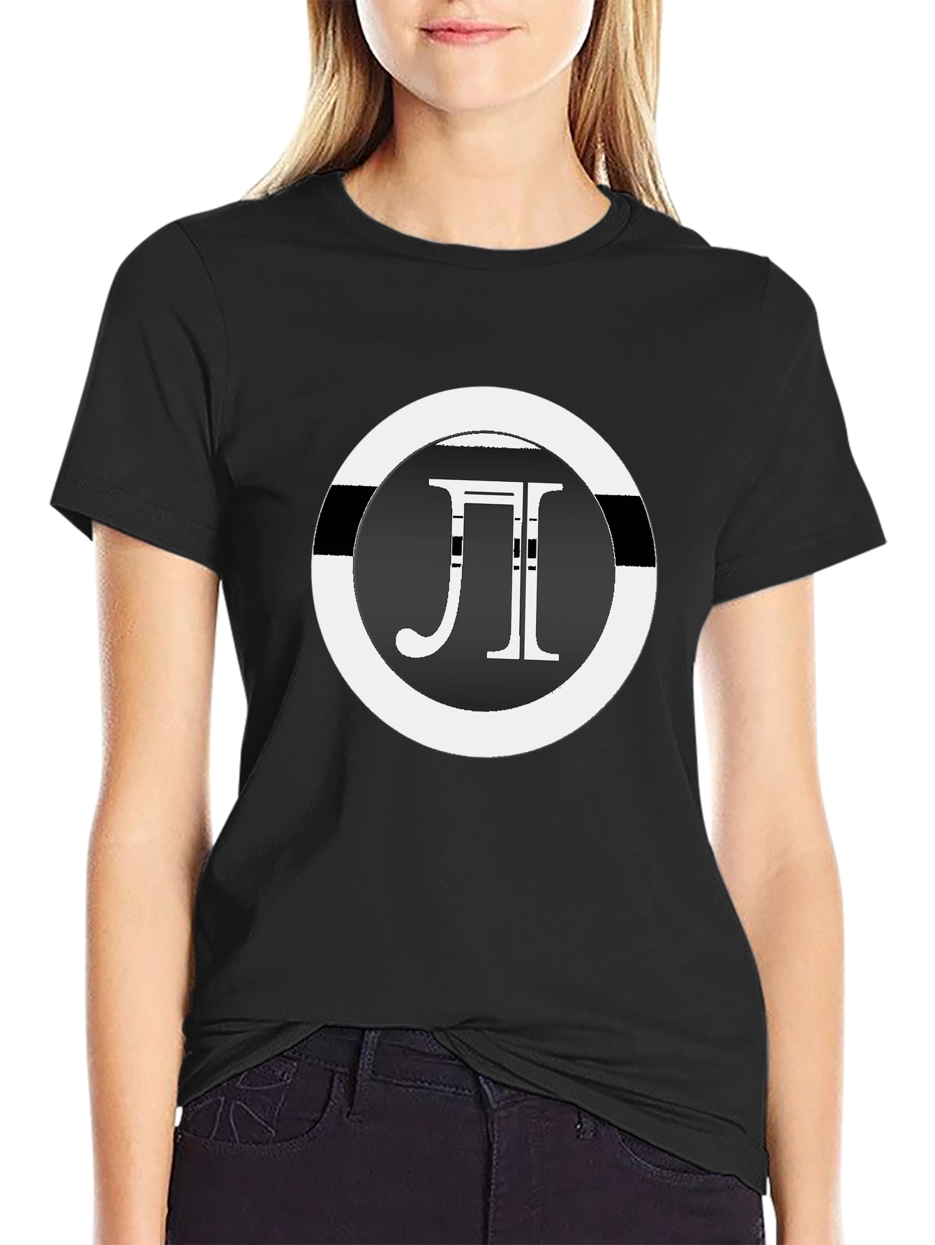 Pi Symbol Graphic T-Shirt - Black Casual Tee