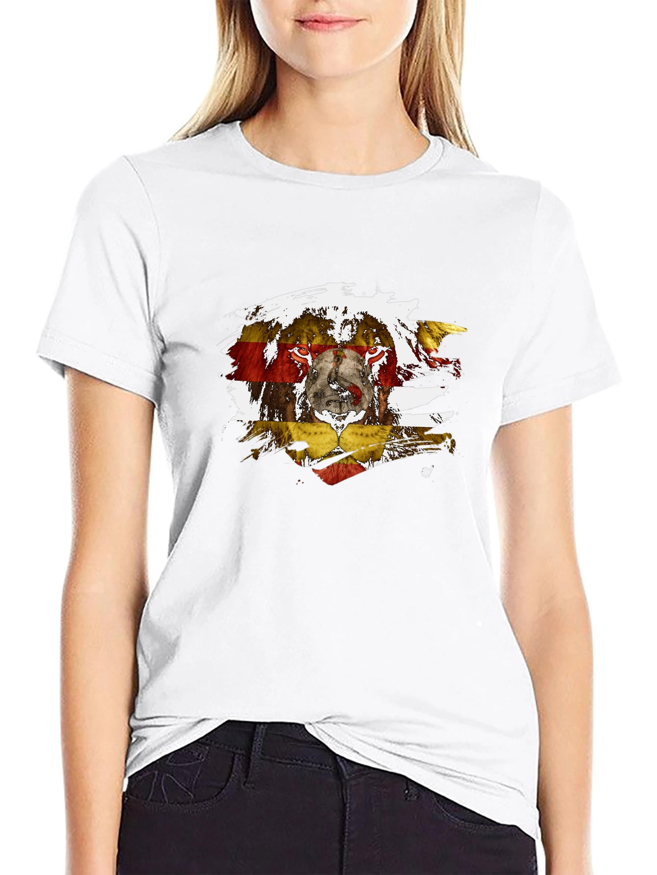 Lion Flag Graphic Black T-Shirt