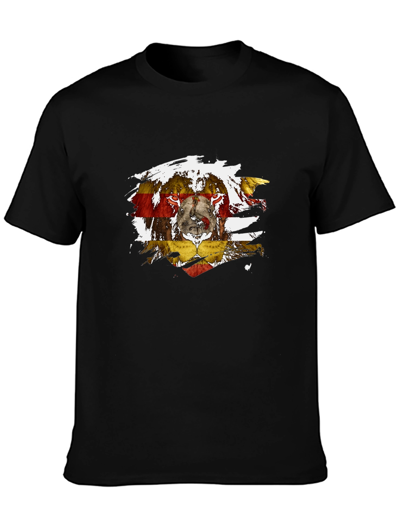 Lion Flag Graphic Black T-Shirt
