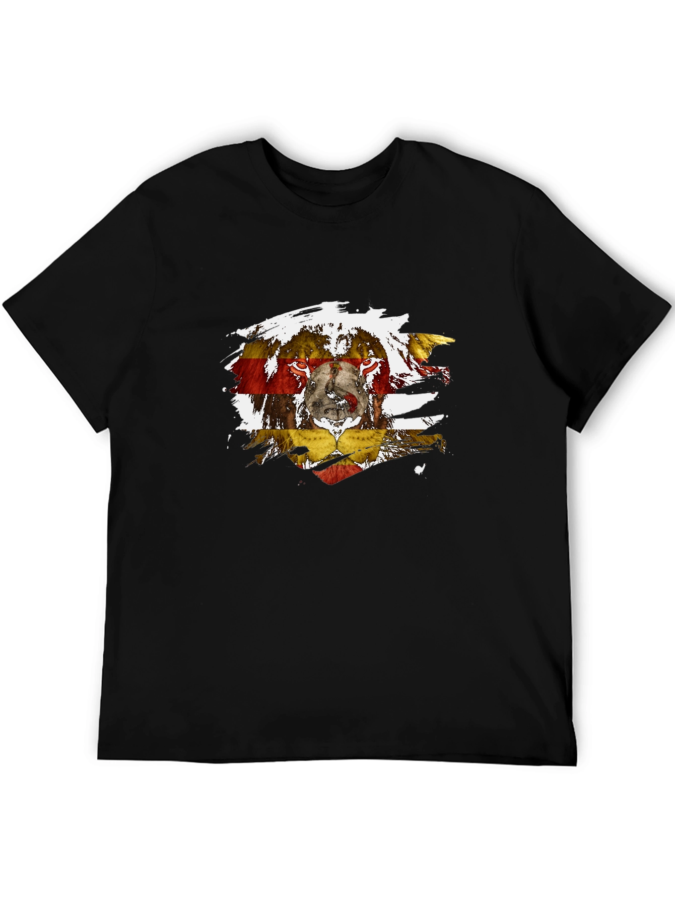 Lion Flag Graphic Black T-Shirt