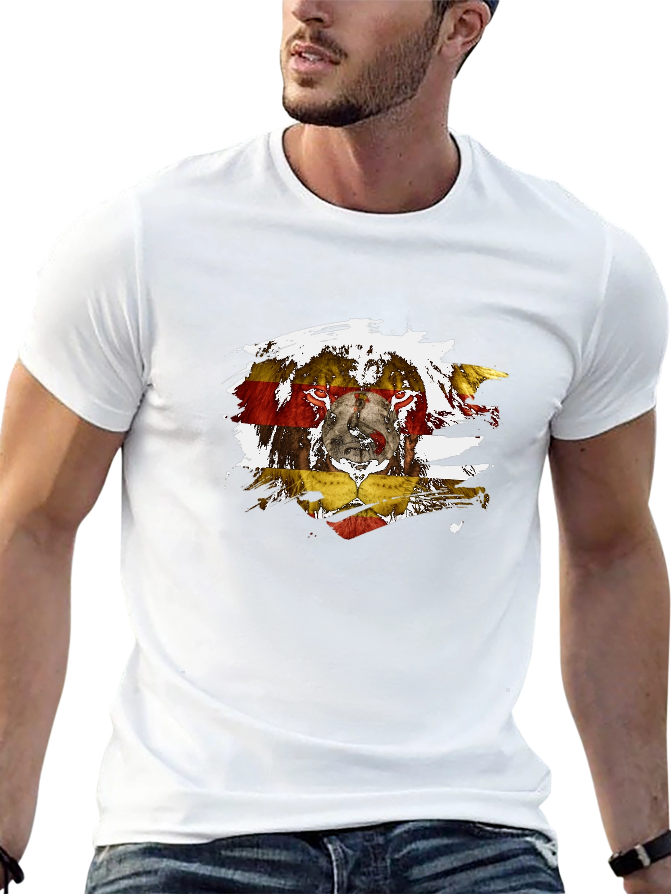 Lion Flag Graphic Black T-Shirt