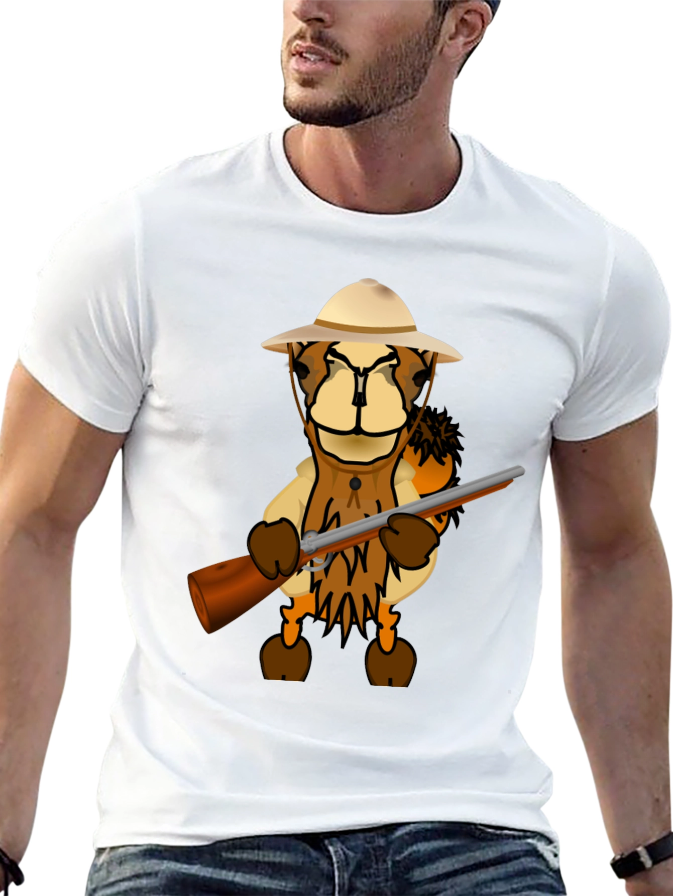 Cartoon Lion Hunter T-Shirt