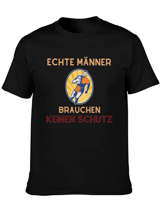 Rugby Player Graphic Tee - Echte Männer Brauchen Keinen Schutz