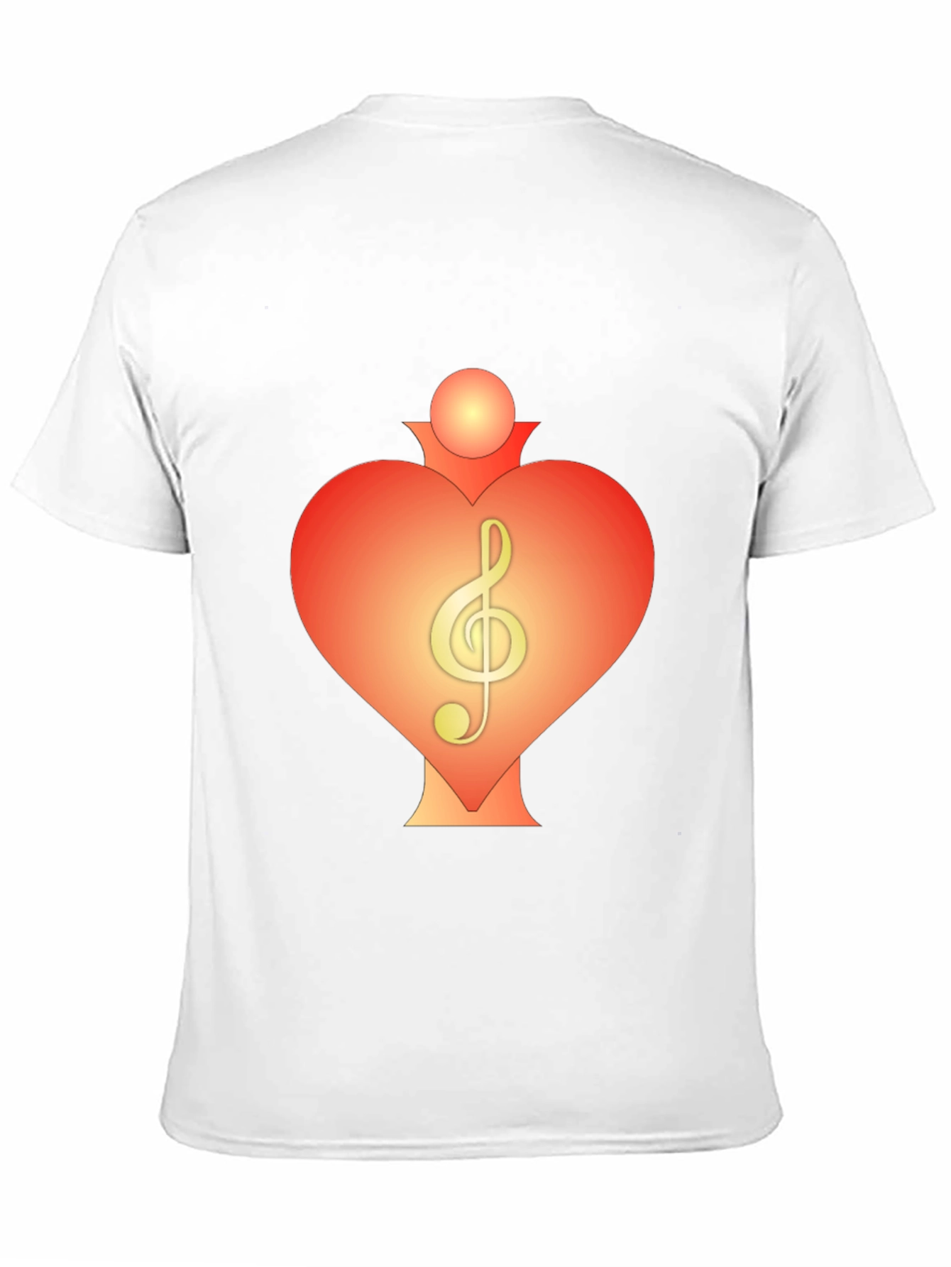 Heart Treble Clef Black T-Shirt