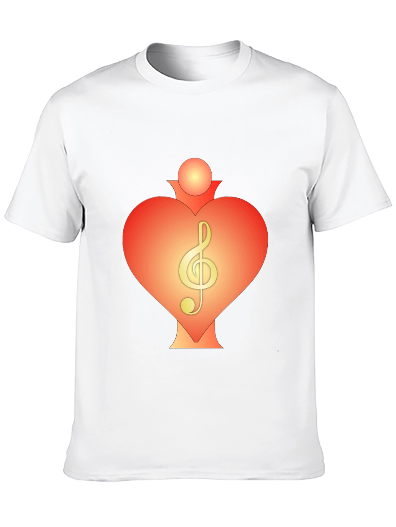 Heart Treble Clef Black T-Shirt