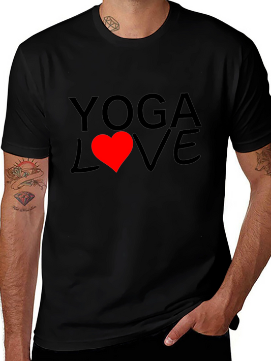 Yoga Love Graphic Tee - Soft Cotton Black T-Shirt