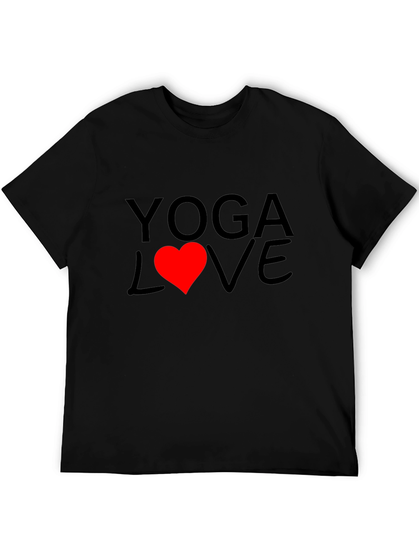 Yoga Love Graphic Tee - Soft Cotton Black T-Shirt