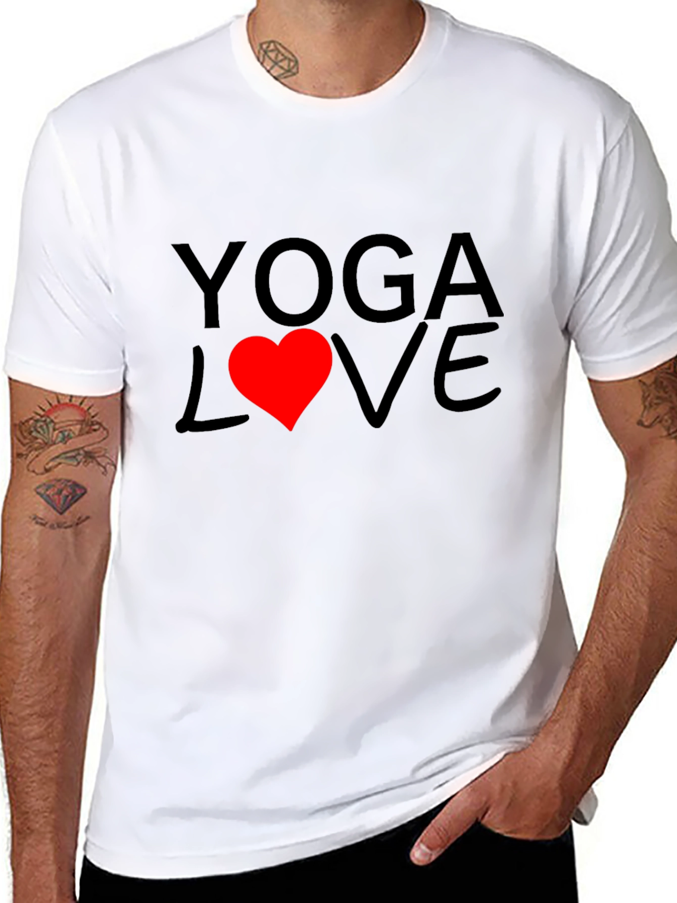 Yoga Love Graphic Tee - Soft Cotton Black T-Shirt