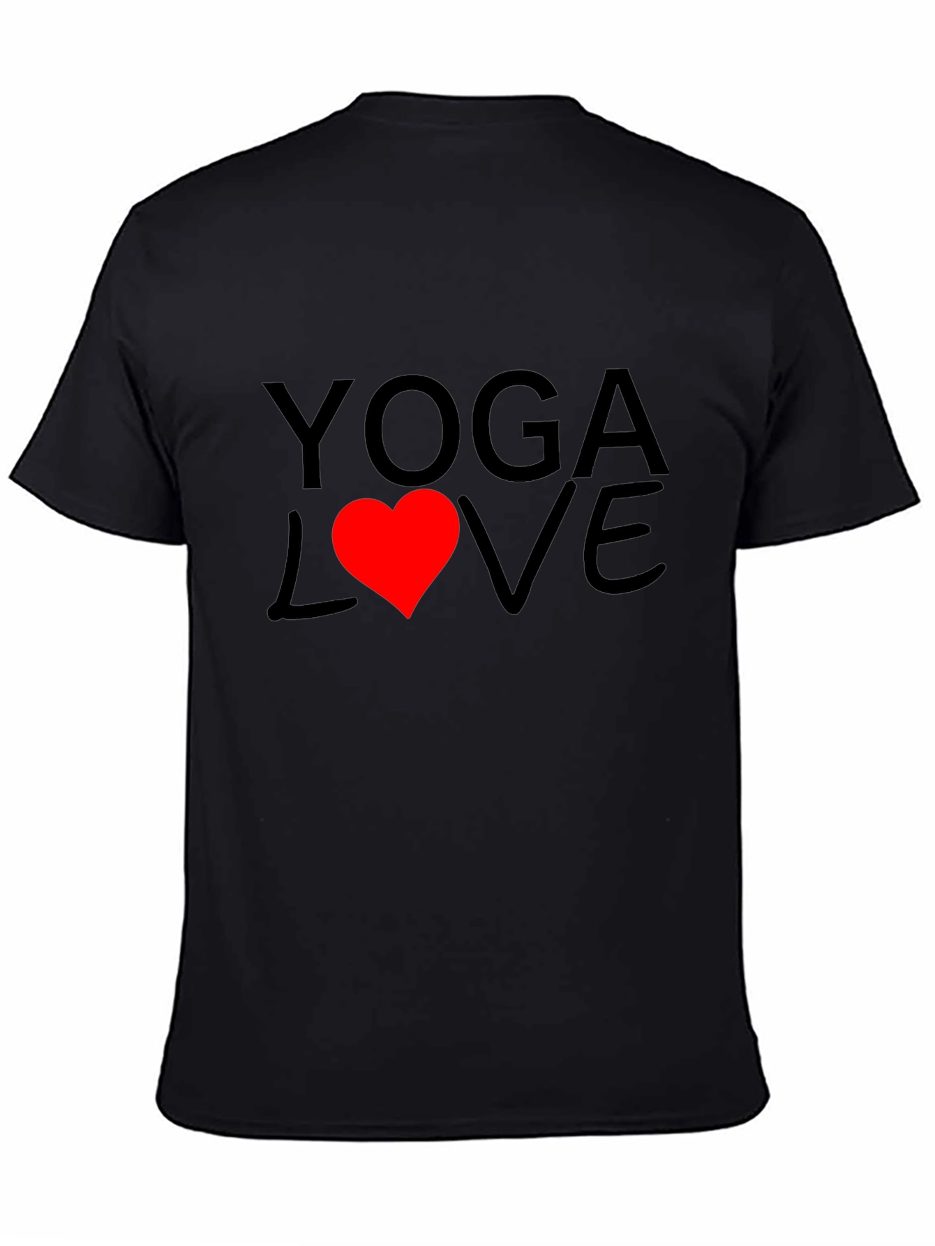 Yoga Love Graphic Tee - Soft Cotton Black T-Shirt