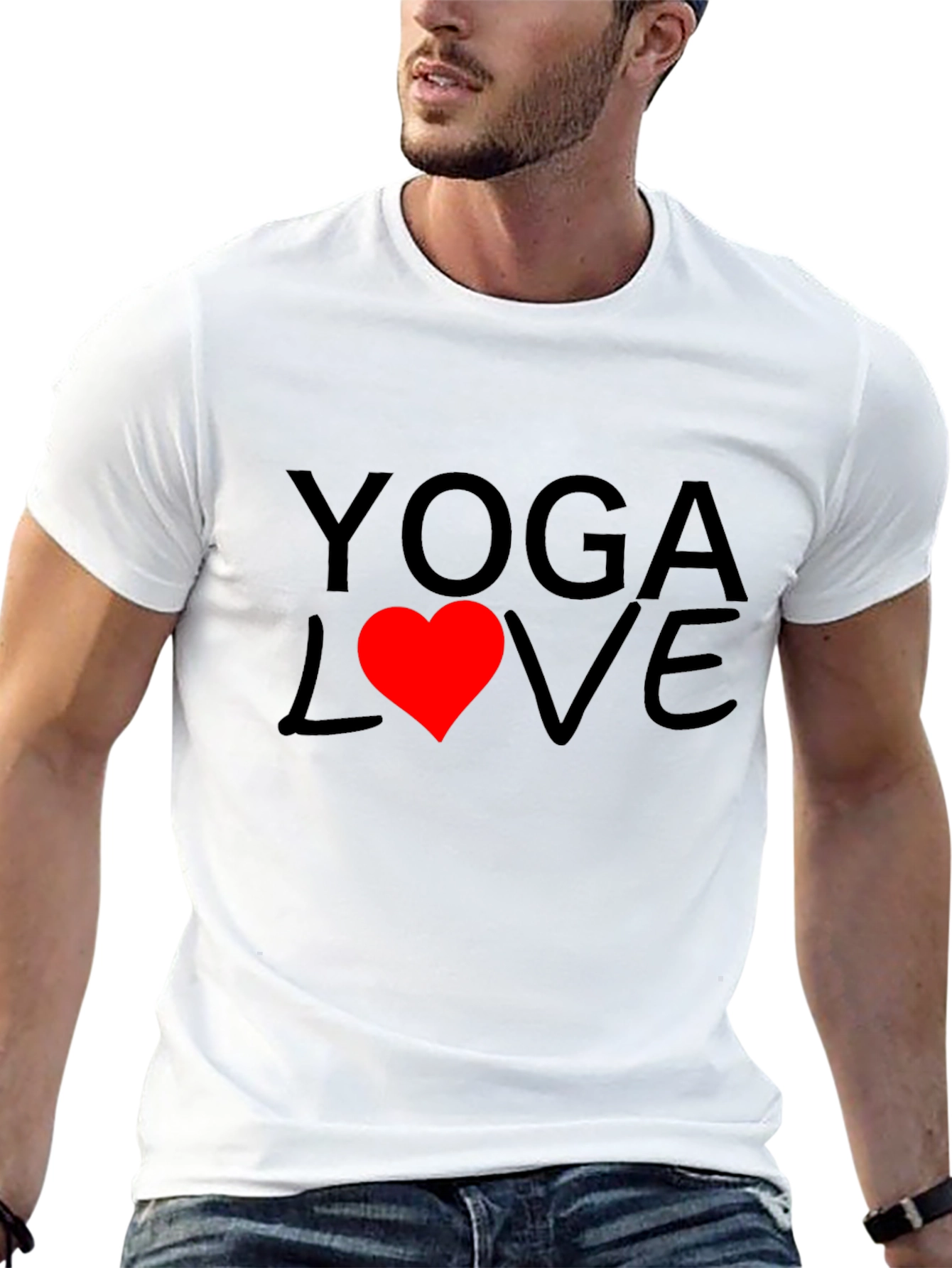 Yoga Love Graphic Tee - Soft Cotton Black T-Shirt