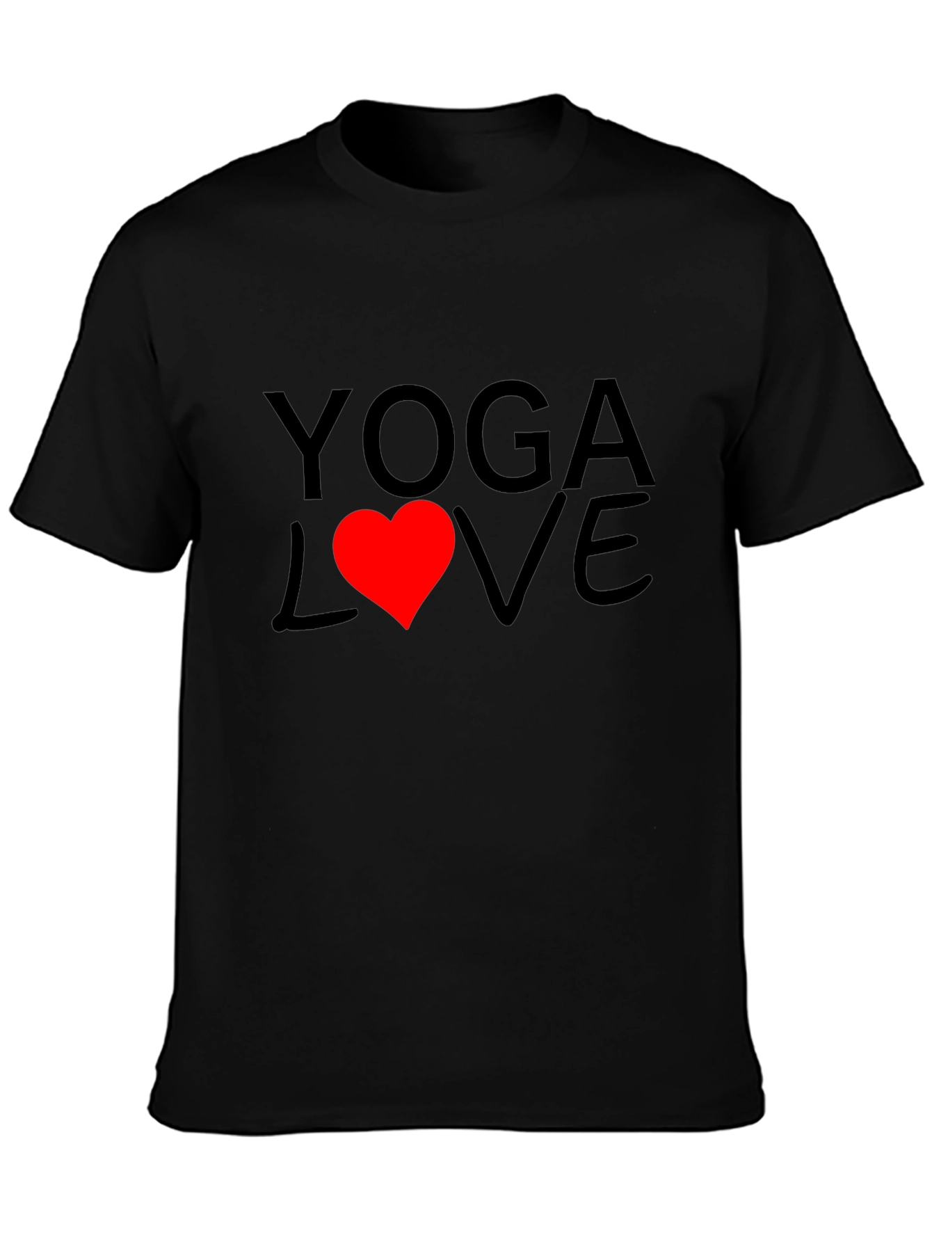 Yoga Love Graphic Tee - Soft Cotton Black T-Shirt