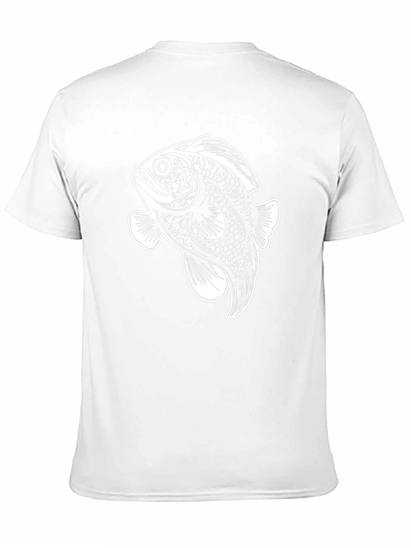 Black T-Shirt with Artistic Fish Graphic