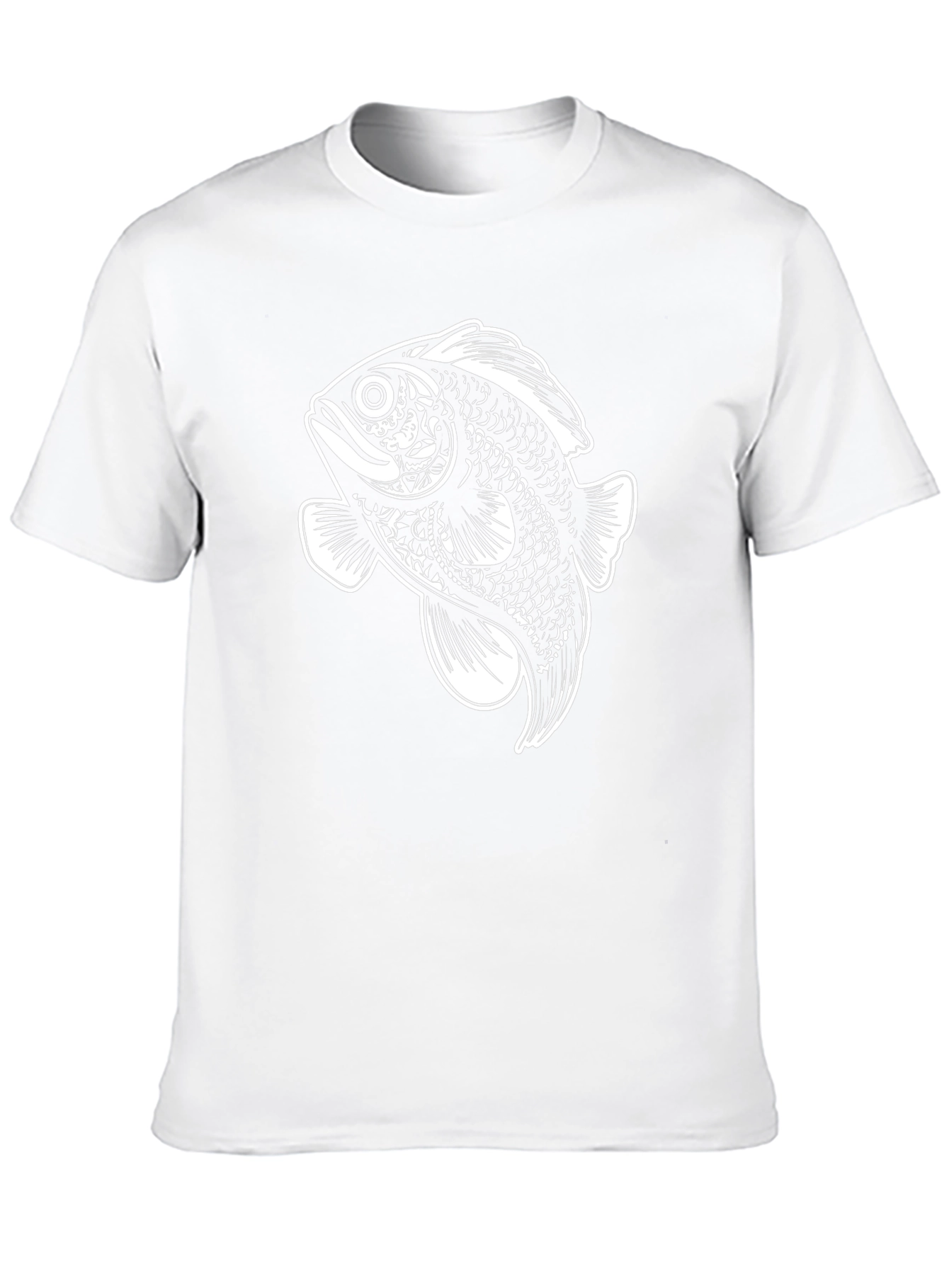 Black T-Shirt with Artistic Fish Graphic