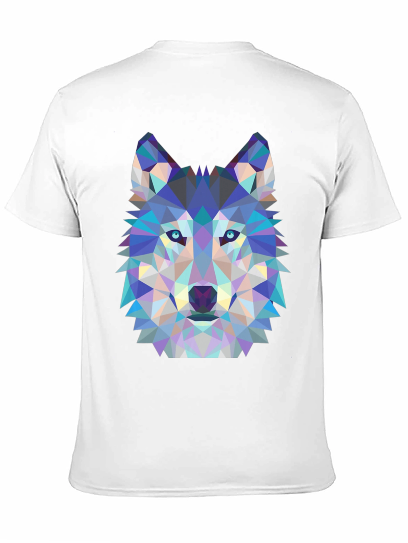 Geometric Wolf Graphic Tee - Black
