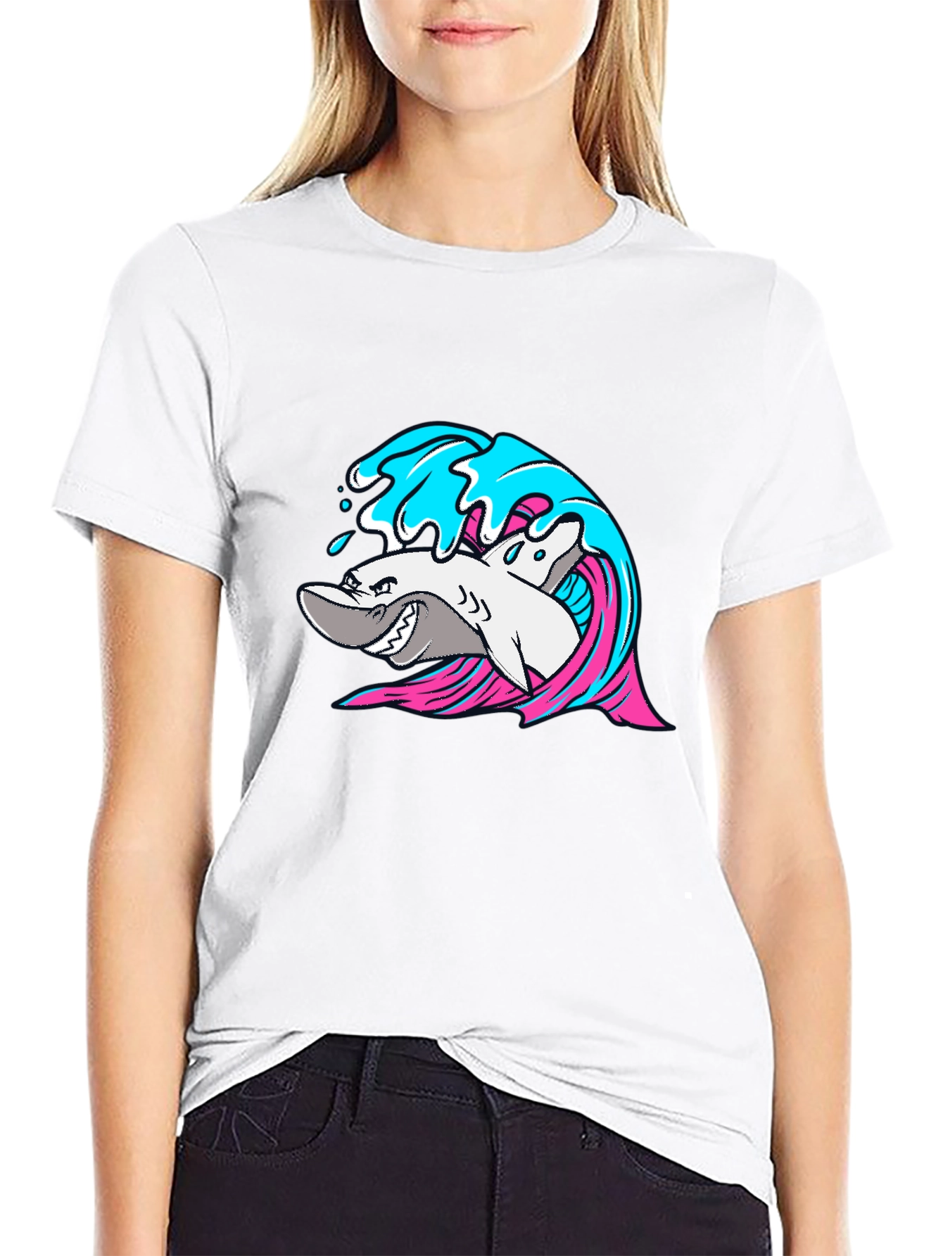 Shark Wave Graphic T-Shirt - Cool Sea Life Tee