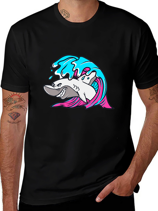 Shark Wave Graphic T-Shirt - Cool Sea Life Tee