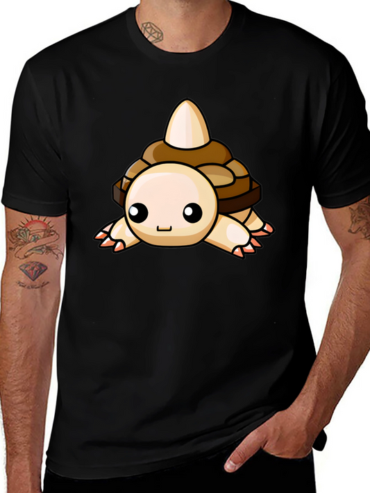 Cute Cartoon Turtle Graphic Black T-Shirt