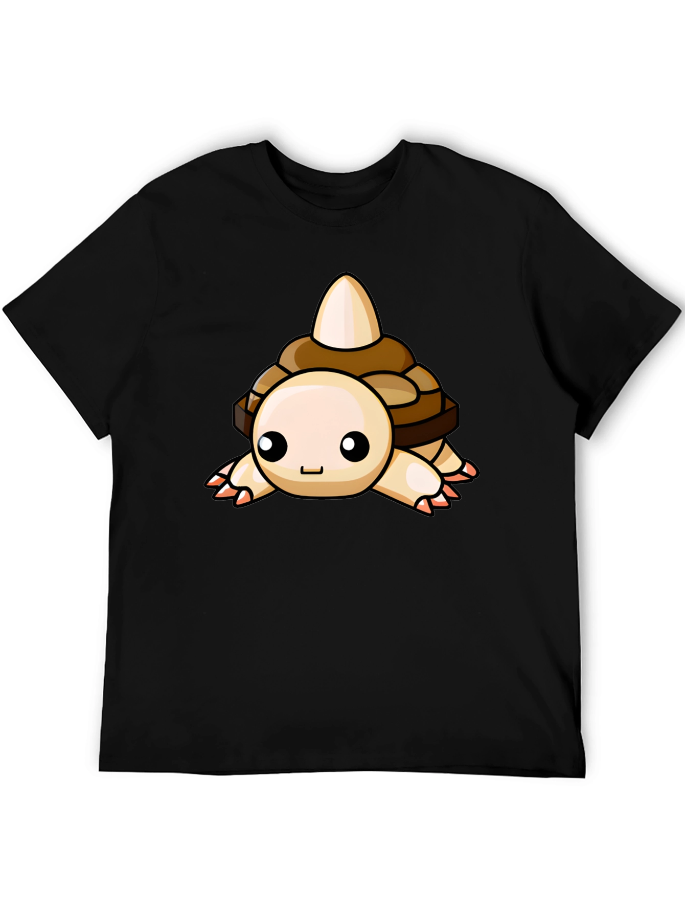 Cute Cartoon Turtle Graphic Black T-Shirt