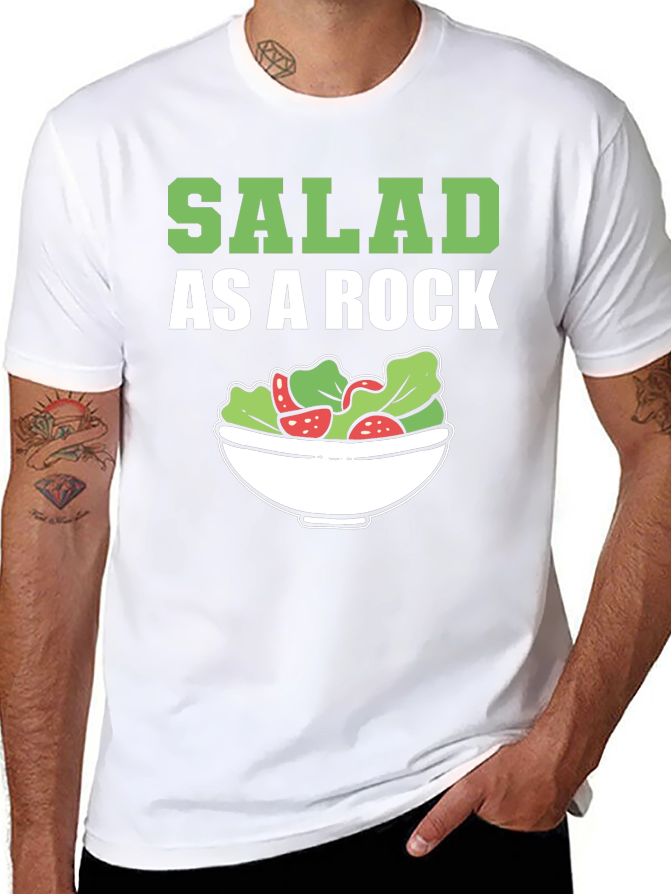 Salad As A Rock T-Shirt Funny Foodie Tee