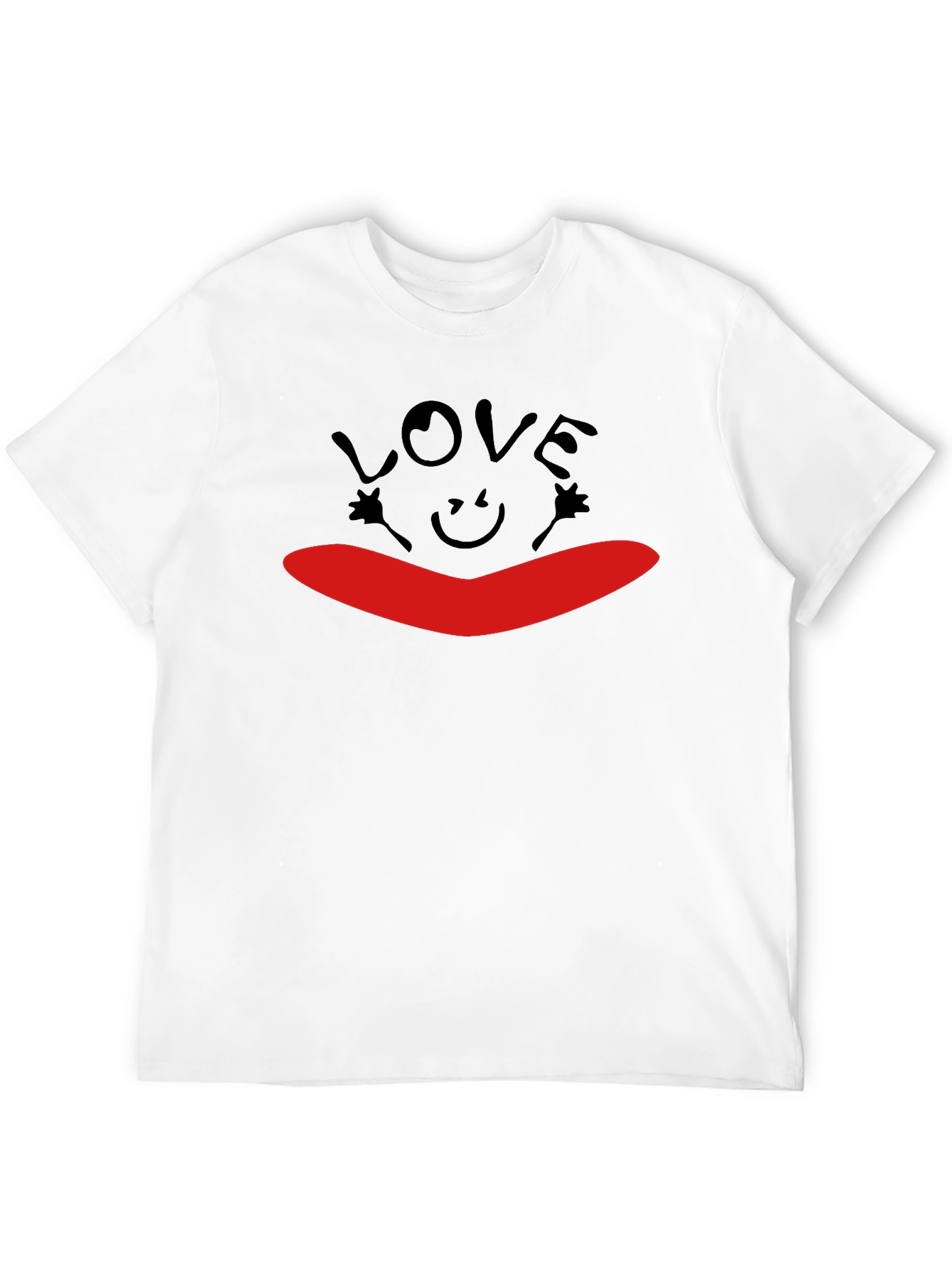 Love Smile Graphic Black T-Shirt