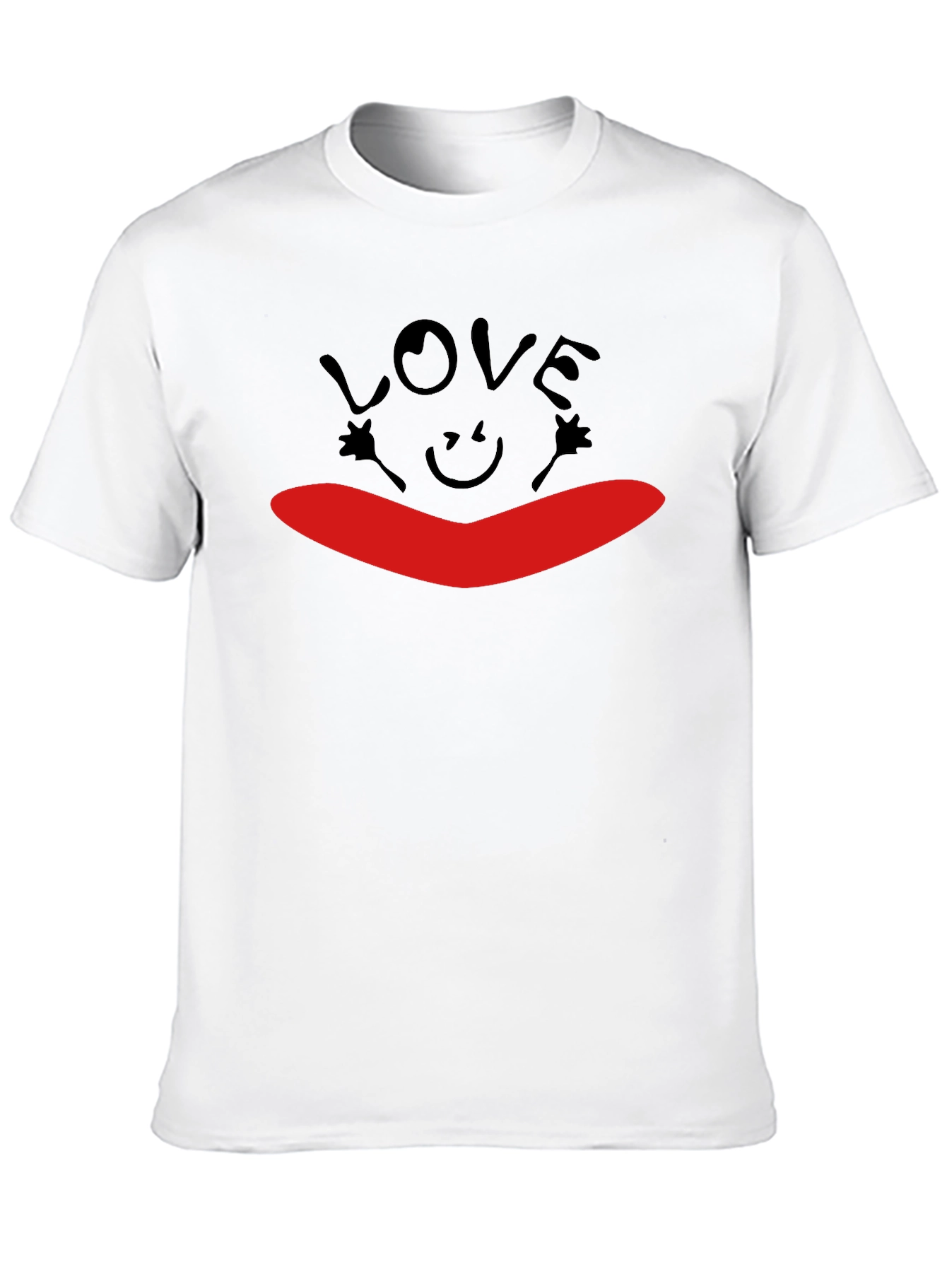 Love Smile Graphic Black T-Shirt