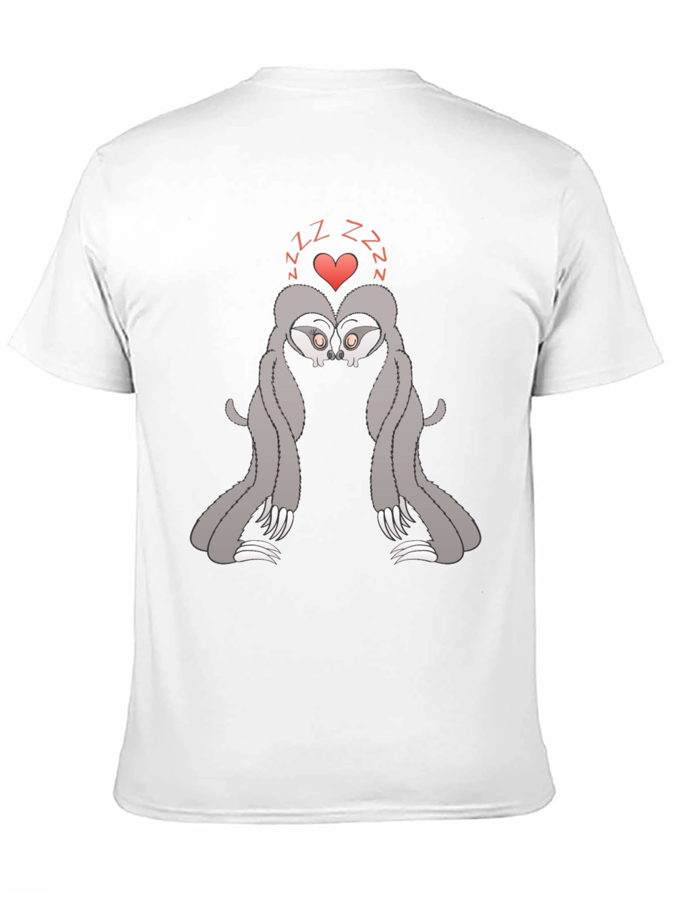 Cute Sleeping Sloth Couple Graphic T-Shirt