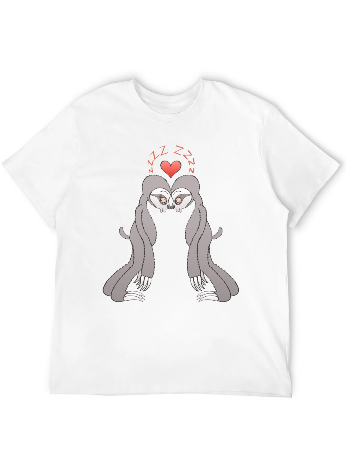 Cute Sleeping Sloth Couple Graphic T-Shirt