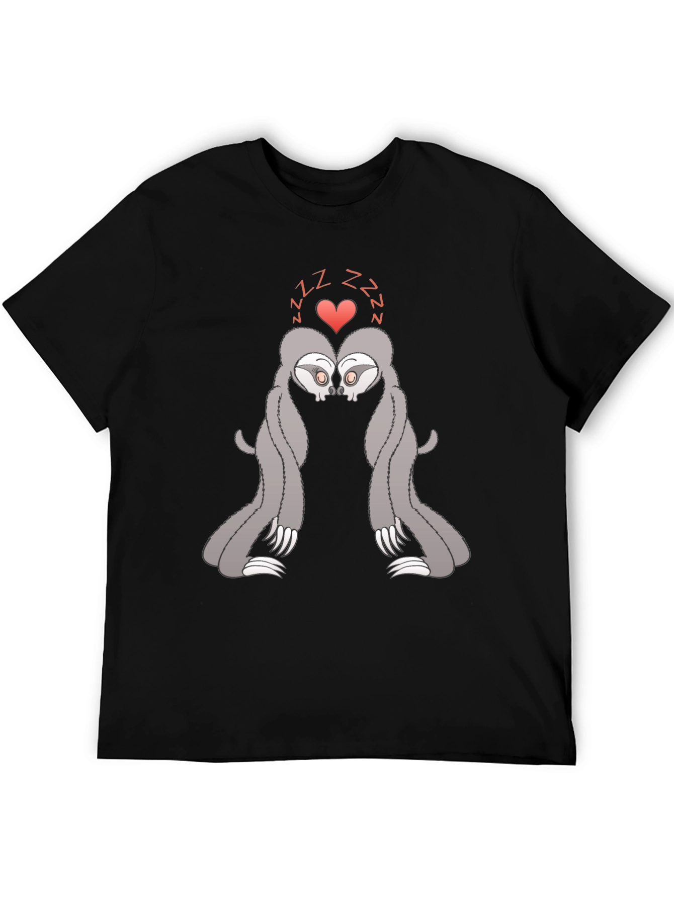Cute Sleeping Sloth Couple Graphic T-Shirt