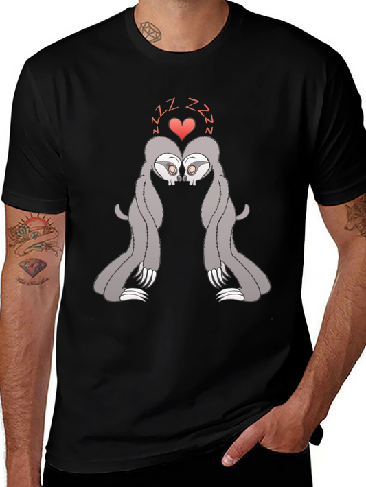 Cute Sleeping Sloth Couple Graphic T-Shirt