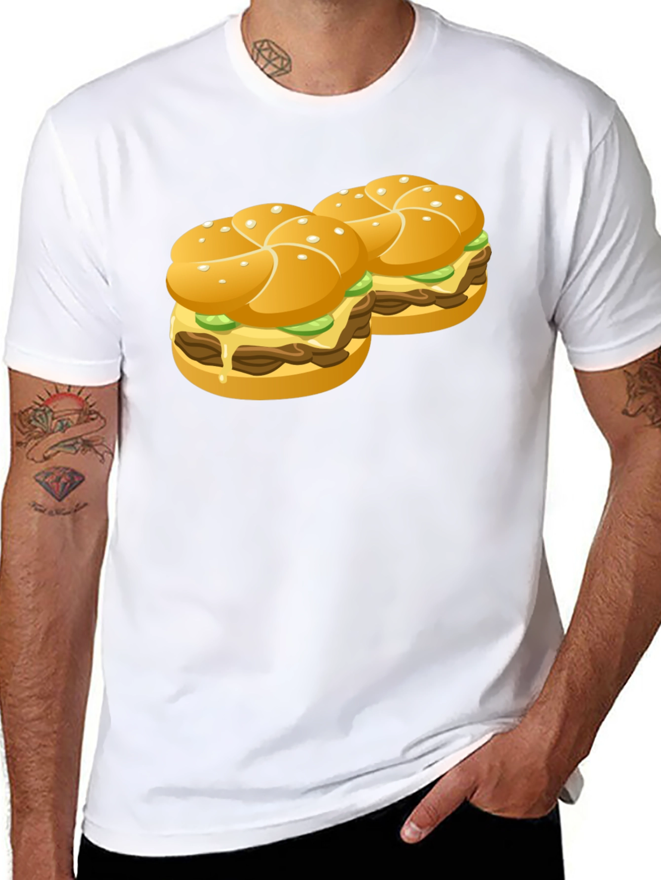 Burger Graphic Black T-Shirt