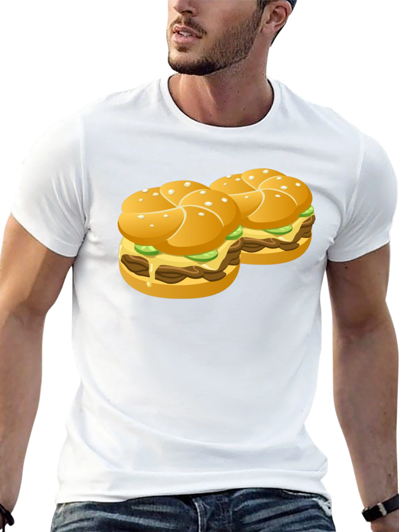 Burger Graphic Black T-Shirt