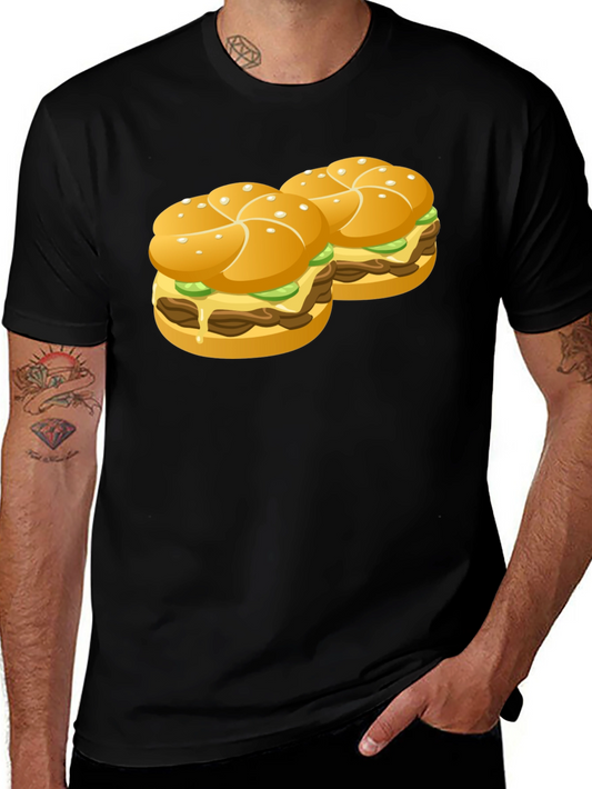 Burger Graphic Black T-Shirt
