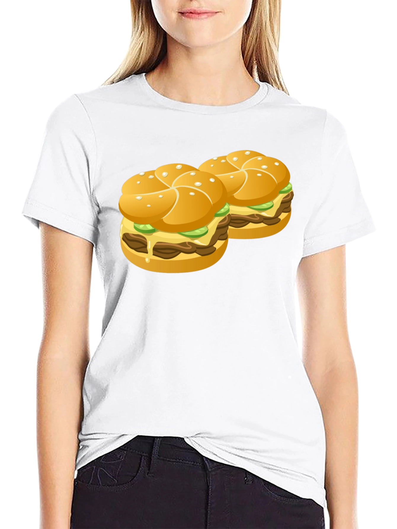 Burger Graphic Black T-Shirt