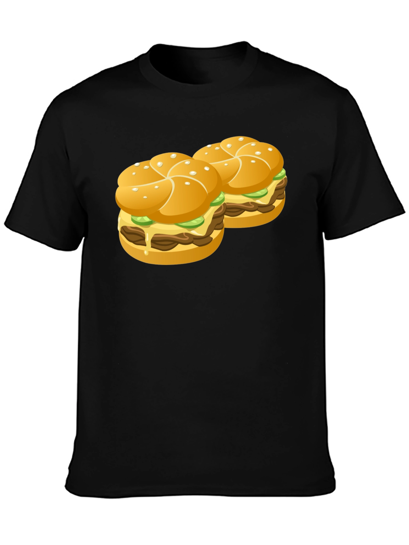 Burger Graphic Black T-Shirt