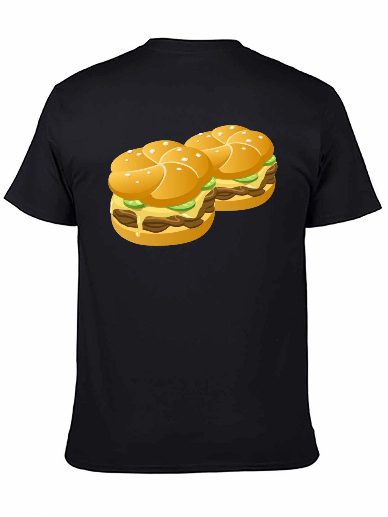Burger Graphic Black T-Shirt