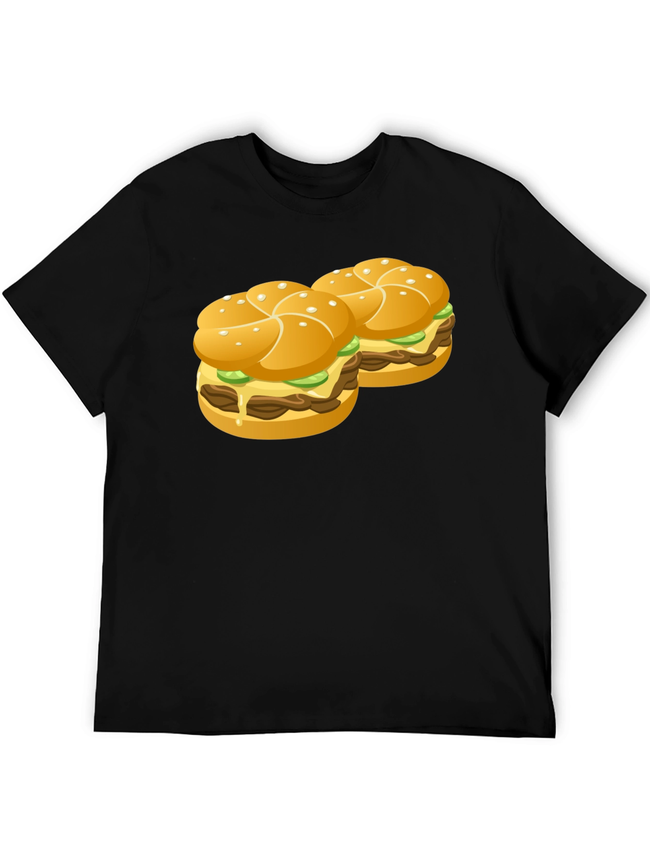 Burger Graphic Black T-Shirt