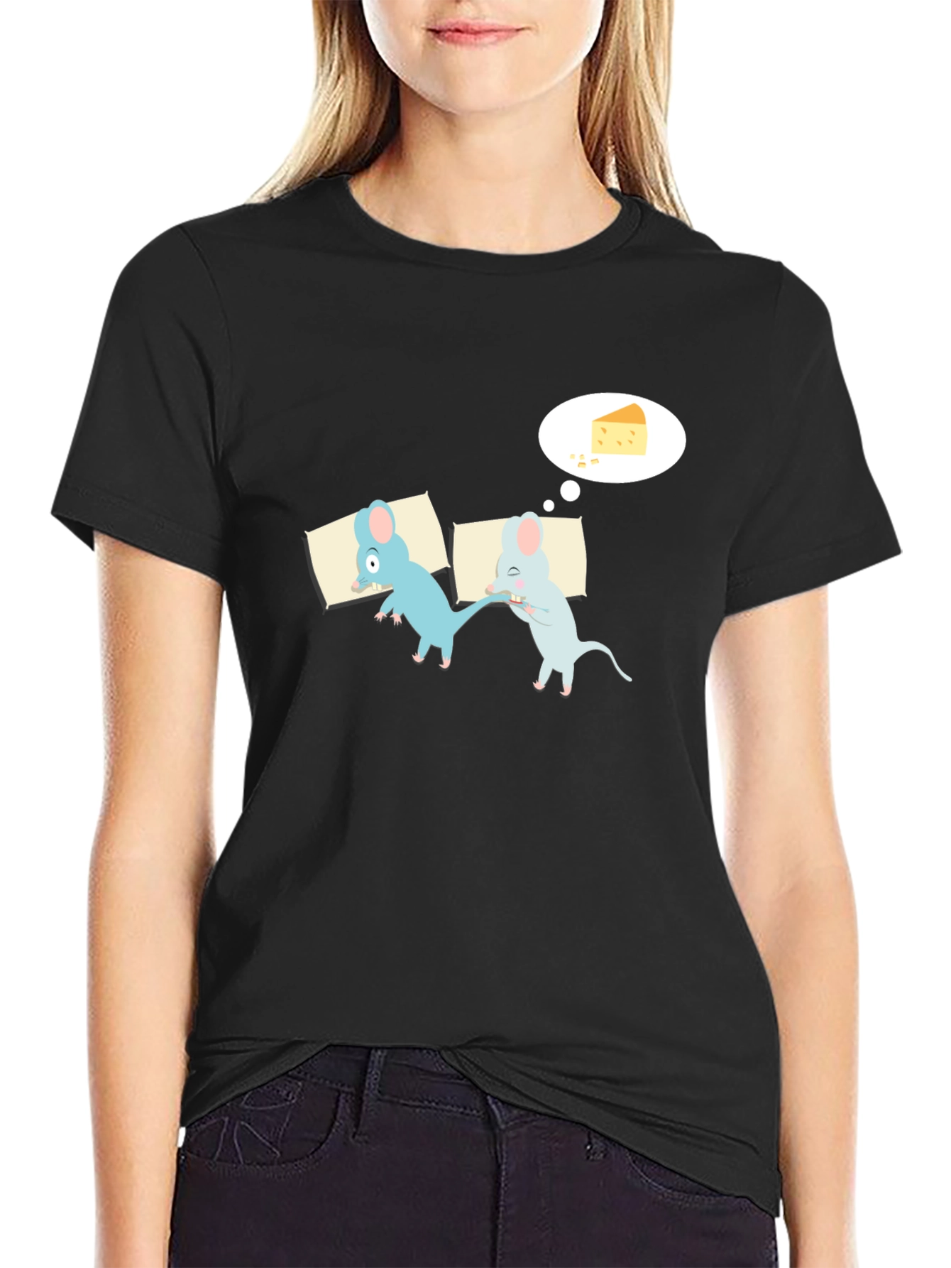 Funny Sleeping Mice Cheese Dream Graphic Tee