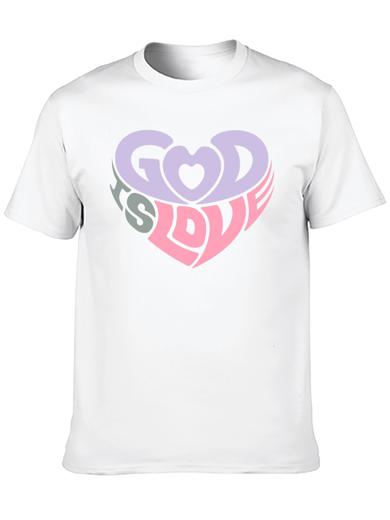 God is Love Heart Graphic Tee - Black